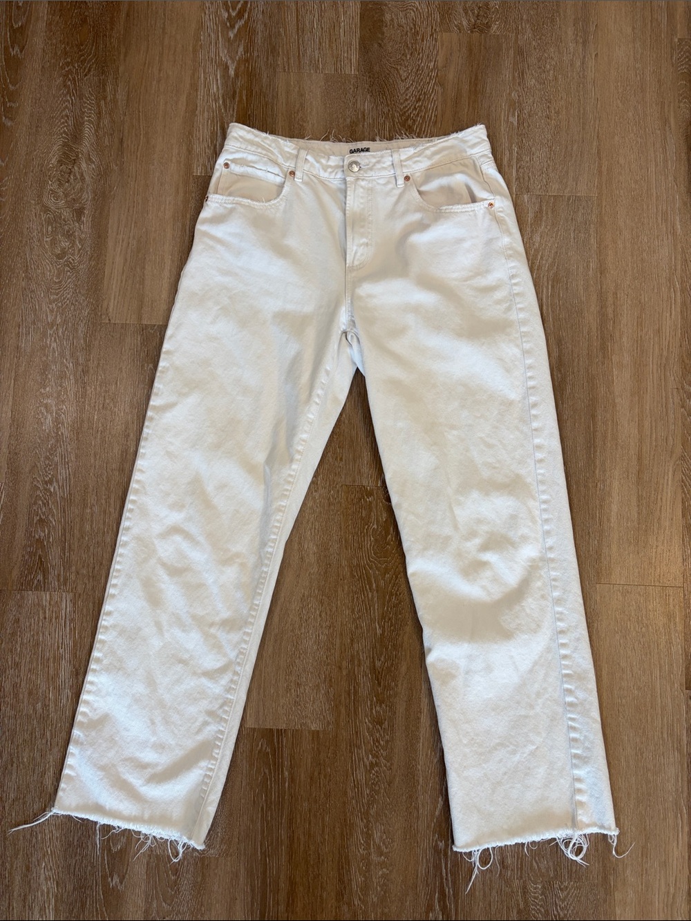 Garage Women's Straight Leg White Jeans